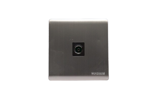 Windsor Metal Silk Gold Coaxial Socket, Single Outlet - MS432J