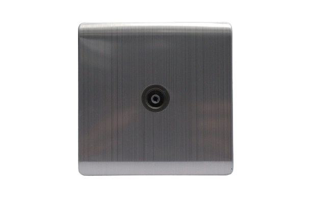 Windsor Metal Silk Silver Coaxial Socket, Single Outlet - MS432Y