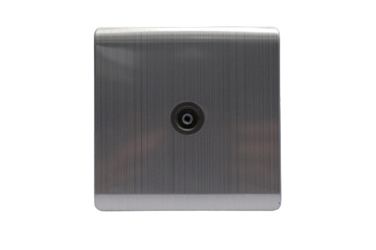 Windsor Metal Silk Silver Coaxial Socket, Single Outlet - MS432Y