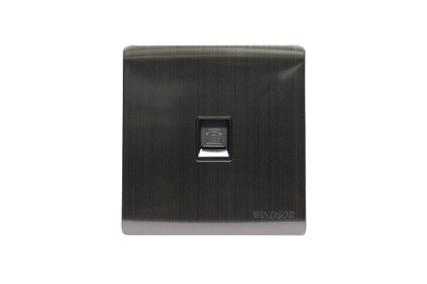 Windsor Metal Silk Silver RJ11 Telephone Socket - MS438Y