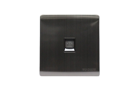 Windsor Metal Silk Silver RJ11 Telephone Socket - MS438Y