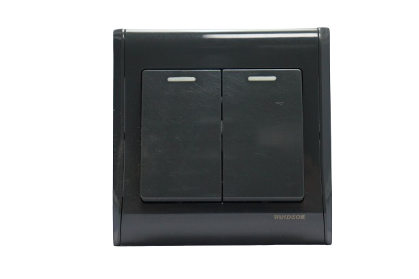 Windsor Pioneer Gun Metal 2 Gang 2 Way Switch Wide Toggle - P34DH