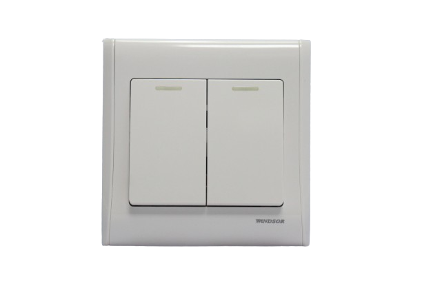 Windsor Pioneer White 2 Gang 2 Way Switch Wide Toggle - P34F