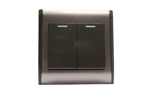 Windsor Pioneer Gun Metal Grey 2 Gang 2 Way Switch 1A - P34GB