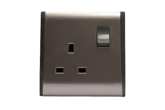 Windsor Pioneer Gun Metal Grey 13A 1 Gang Switched Socket - P45GB