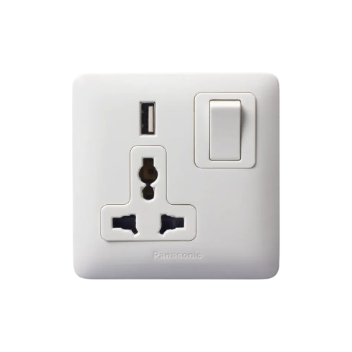 13A Single Switched Socket with USB