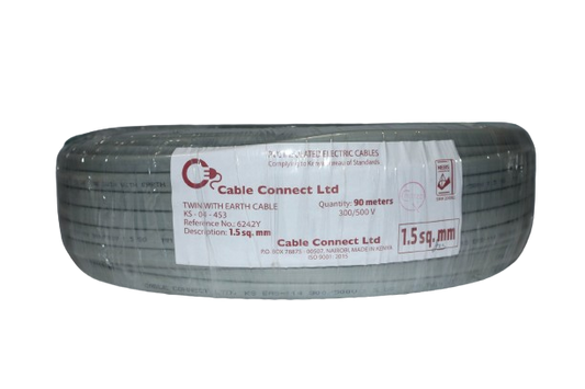 1.5MM Twin with Earth Cable Grey (9 MTR ROLL)