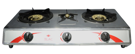 TLAC Table-Top Gas Stove 3 Burner Stainless Steel Body - TLGC-2