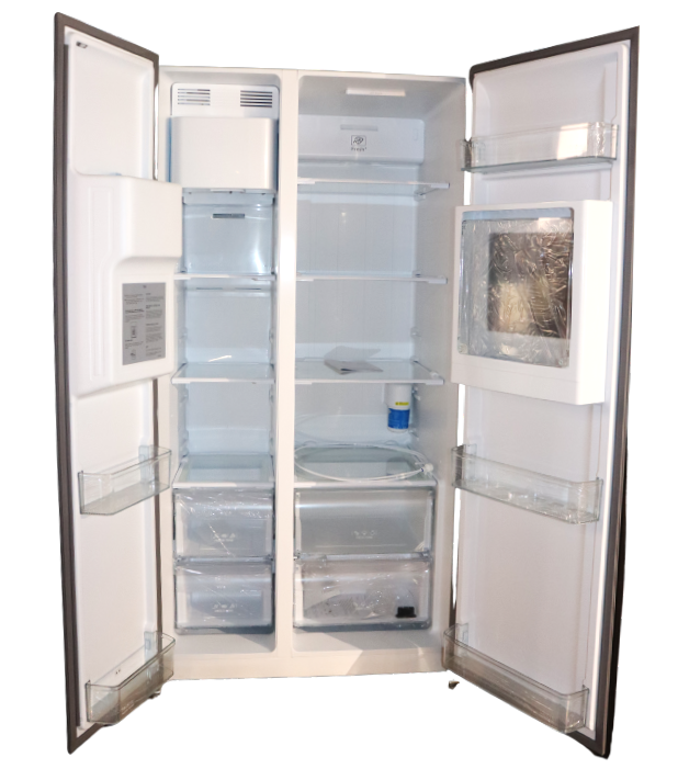 556L Side-by-Side Fridge – No Frost, Glass Shelves