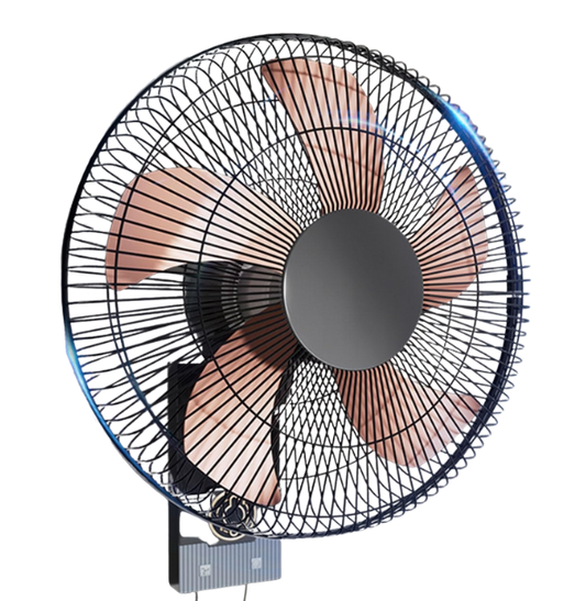 16" Wall Fan – 5 Blades, 3 Speeds, Metal Grill