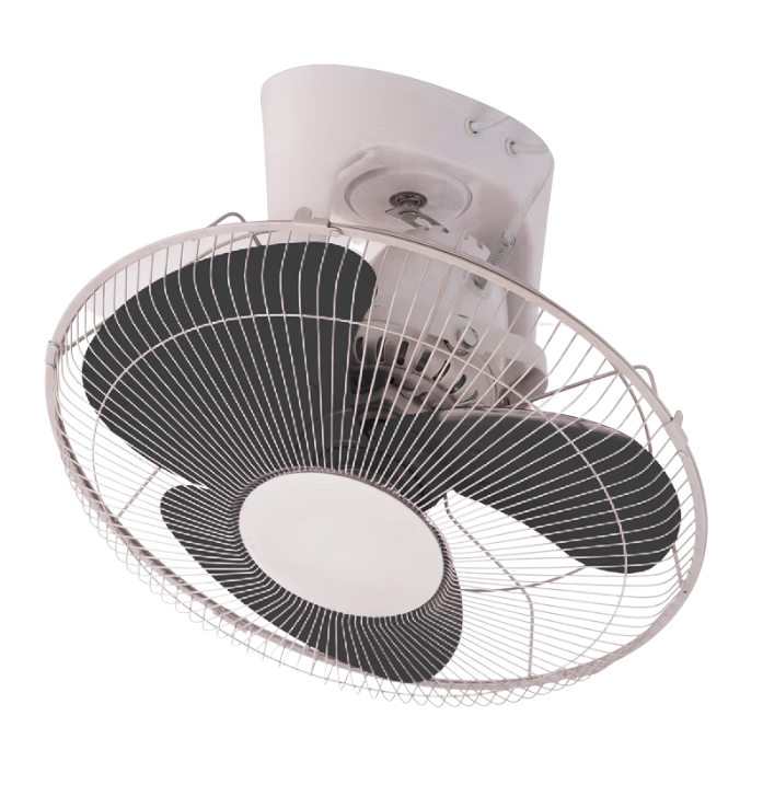 16" Orbit Ceiling Fan – Powerful Motor, Rust-Free Grill, 3 Metal Blades