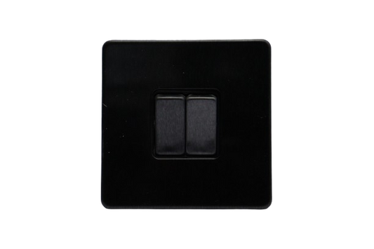Windsor VIP Black 2 Gang 2 Way Switch 1A - VC34GB