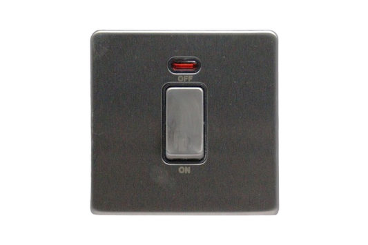 Windsor VIP Chrome 2A 1 Gang Double Pole Switch with Neon Indicator - VC324Y