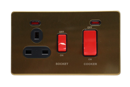 Windsor VIP Gold 45A Cooker Control Unit and Socket with Neon Indicator - VC331J