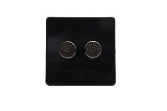 Windsor VIP Black 2 Gang 5W Dimmer Switch, Single Pole - VC356GB
