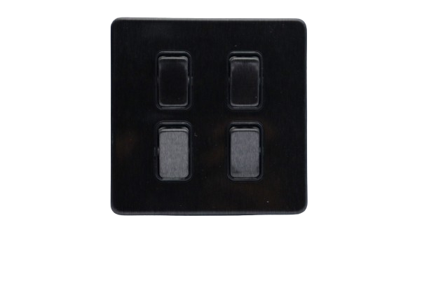 Windsor VIP Black 4 Gang 2 Way Switch 1A -  VC364GB