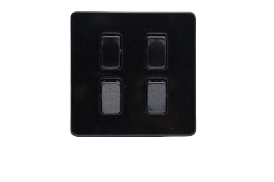 Windsor VIP Black 4 Gang 2 Way Switch 1A -  VC364GB