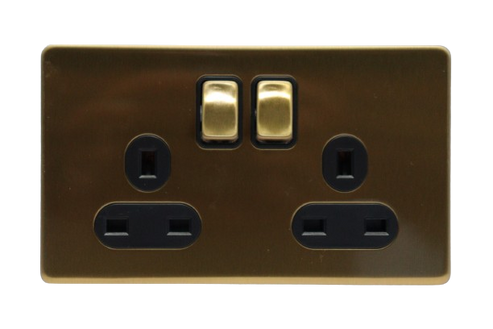 Windsor VIP Gold 13A 2 Gang Switched Socket, Single Pole - VC46J ...