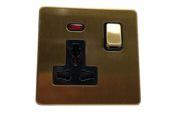 Windsor VIP Gold 13A 1 Gang Universal Socket - VC47J