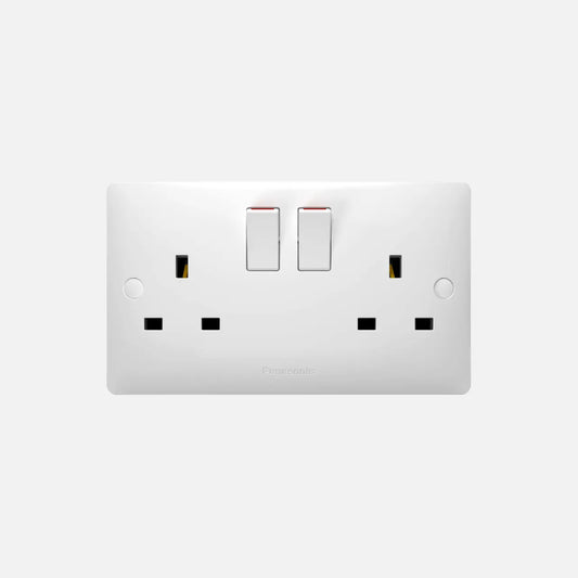 Panasonic 13A Twin Switched Socket W1 – WABA1221-N Double Power Outlet
