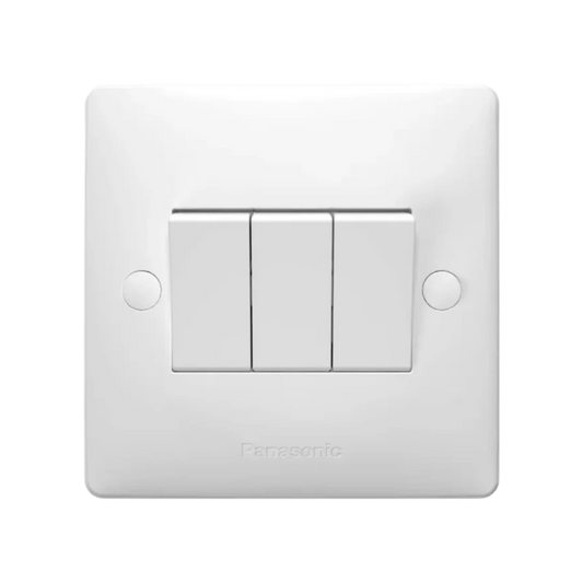 Panasonic 10A 3 Gang 2 Way SP Switch W1 WABA5032-N – Durable & Modern