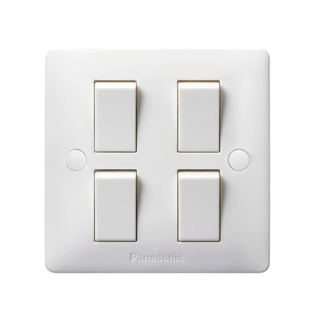 Panasonic 10A 4 Gang 2 Way SP Switch W1 WABA5092-N – Heavy-Duty & Sleek