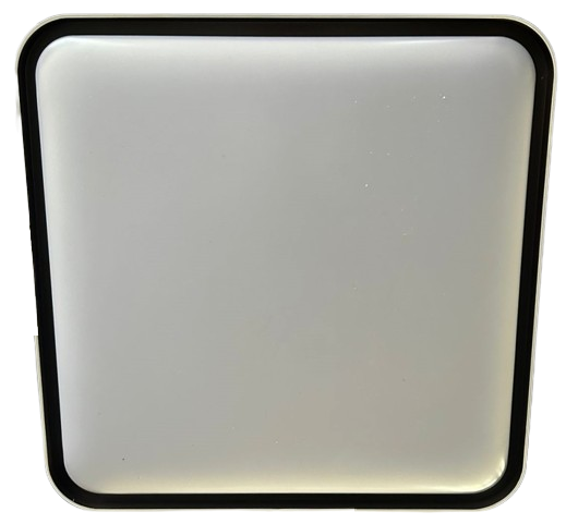 48W LED Ceiling Lamp with 3-Color CCT, Gold + White Finish, 500x500mm