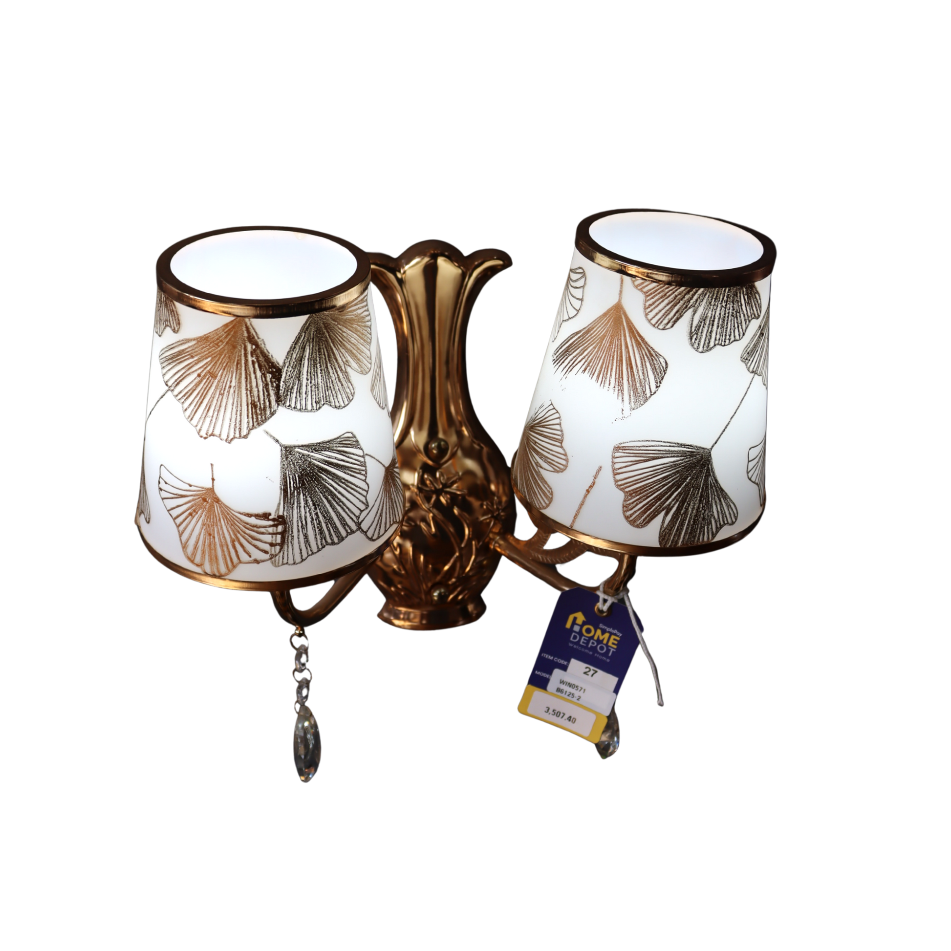 FGD wall fitting E27 B6125-2 Pusite - on. Windsor modern wall light for bedroom, hallway, or living room lighting