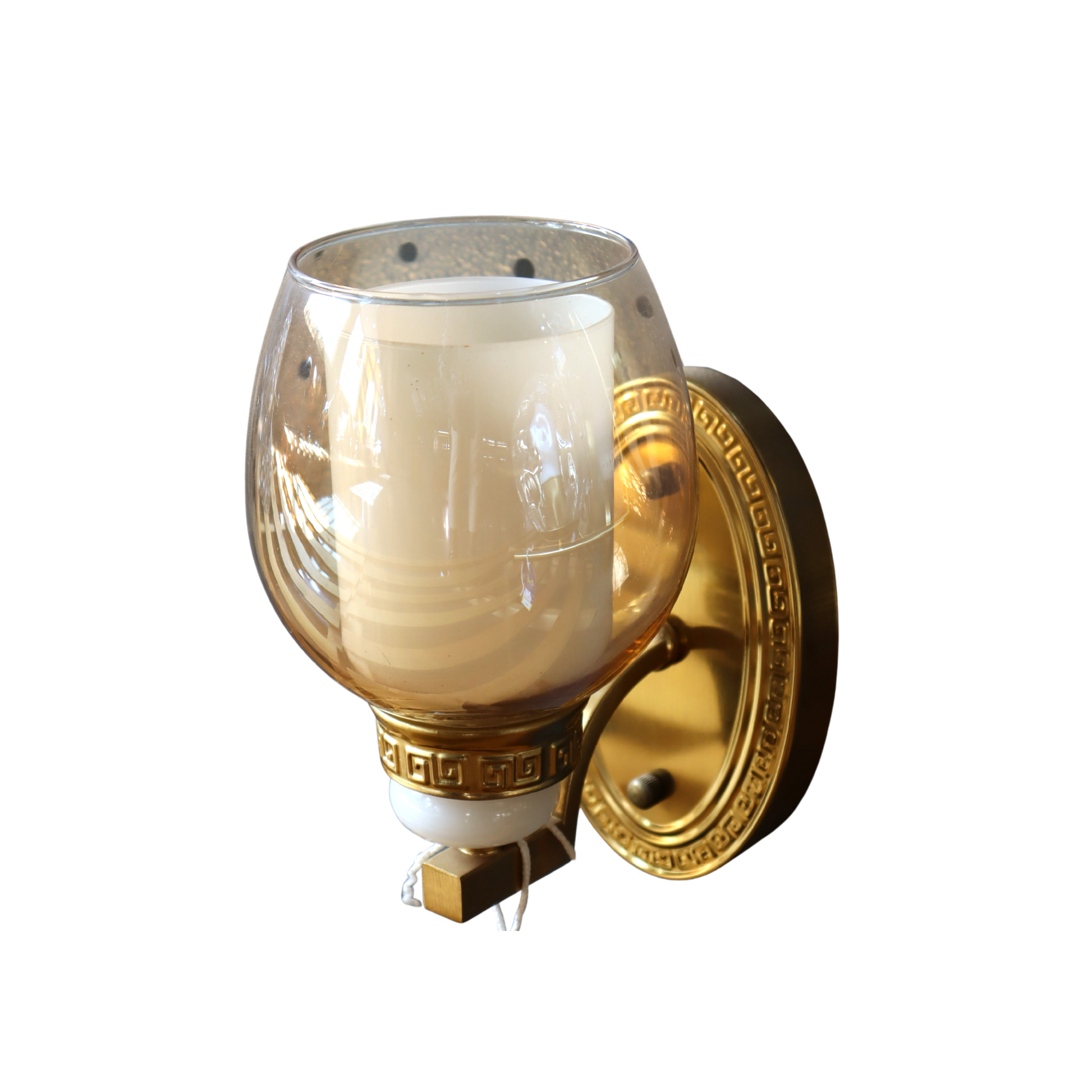 Gold bronze wall fitting E14 B6126-1 Pusite Windsor modern wall light for bedroom, hallway, or living room lighting