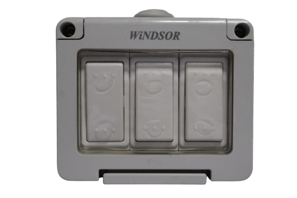 Windsor 3 Gang 2 Way Waterproof Switch - WP36
