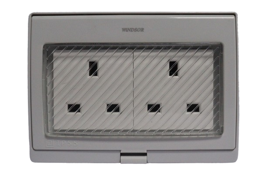 Windsor 13A 2 Gang Switched Waterproof Socket with Switch - WP46