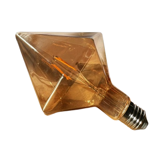 Amber Diamond LED Filament Bulb, 4W, E27, 2000-2700K