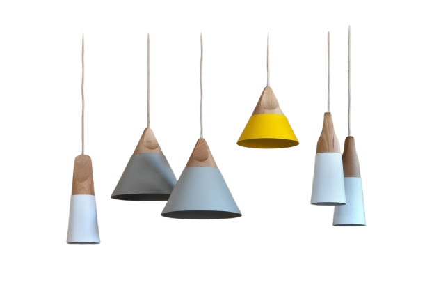 SL Aluminium and Wood Pendant Lamp - 1xE27, 140x165mm (Model: YD-DT1516S)