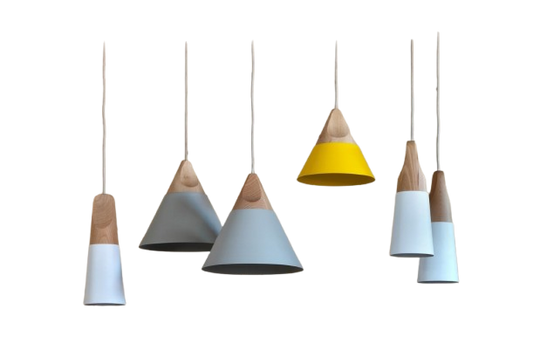 SL Aluminium and Wood Pendant Lamp - 1xE27, 140x165mm (Model: YD-DT1516S)