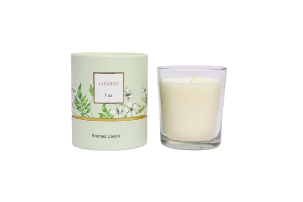 7 oz Jasmine Scented Candle in Glass Jar with Green Box