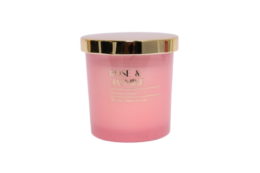 4.5 oz Pomegranate Juice Scented Candle in Printed Glass Jar with Gold Lid
