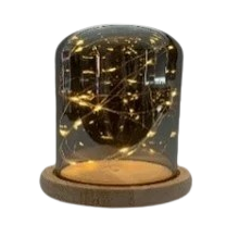Smoke Glass Dome with LED Lights (12cm x 21.5cm, Model XML-602-20L)