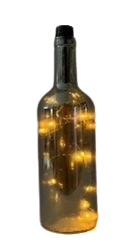 Smoke Glass Bottle with LED Lights (7cm x 34cm, Model XML-602-10L)
