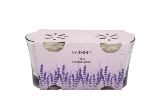 2PK LAVENDER SCENTED  CANDLE