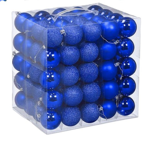 Blue Christmas Baubles 5cm – 20pcs Set | Holiday Tree Decorations