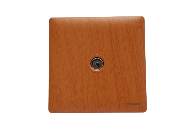 Windsor Innova Light Wooden Colour Coaxial Socket - 91432LW