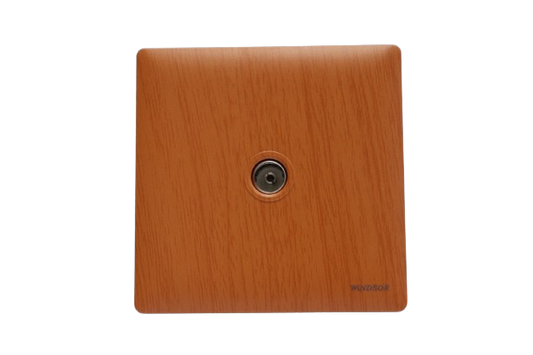 Windsor Innova Light Wooden Colour Coaxial Socket - 91432LW