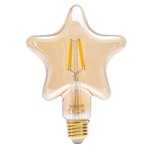 Star Amber LED Filament Bulb, 4W, E27, 2000-2700K