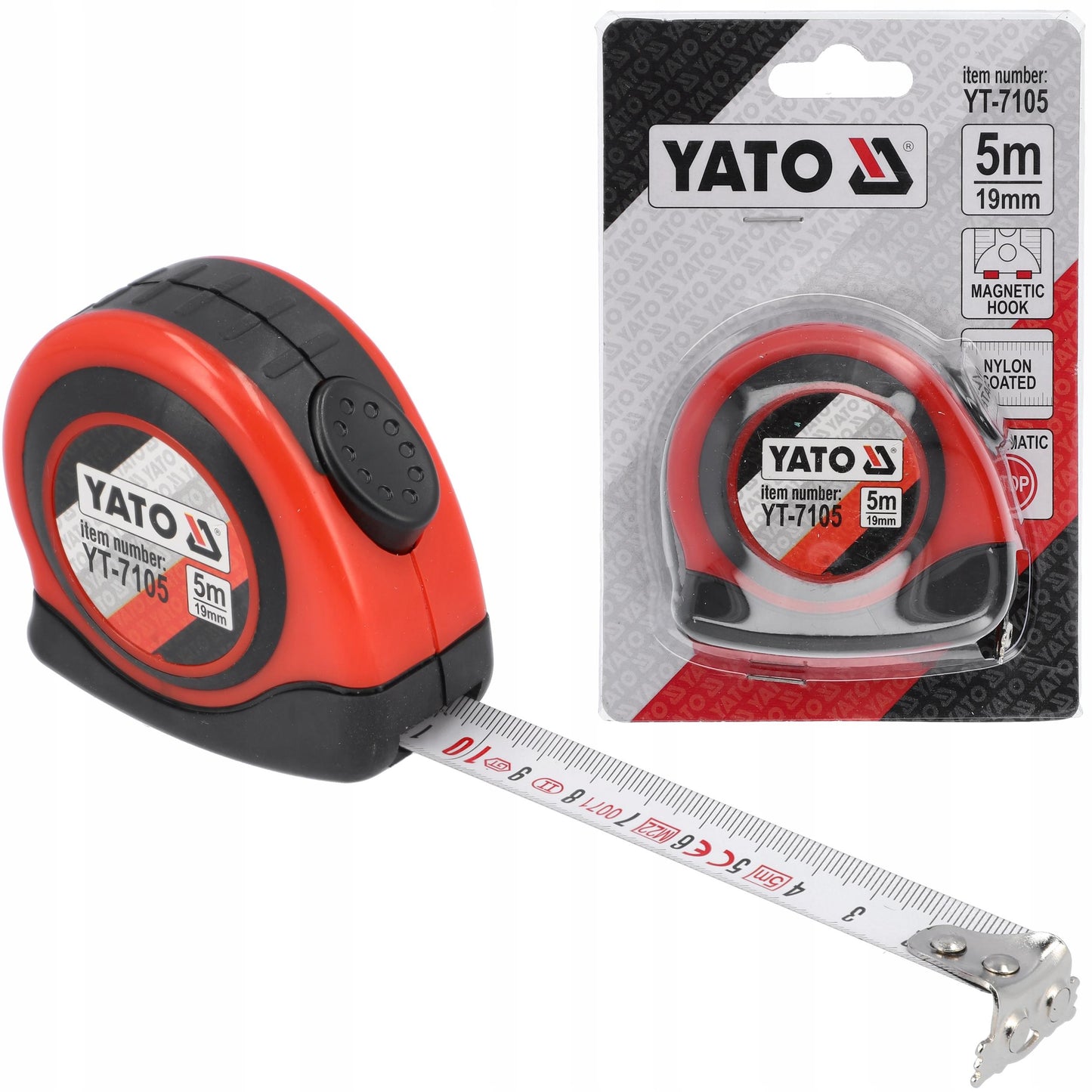 5m x 19mm Measuring Tape - Nylon Coated Magnetic Tape Measure