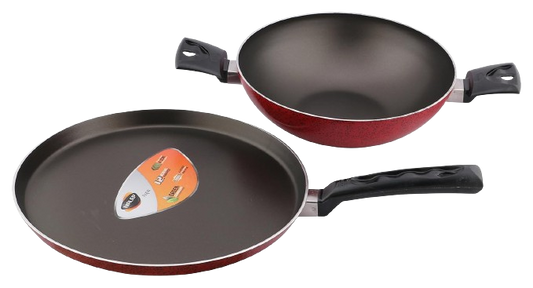 Bajaj ASPA 2Pc Set: Flat Griddle, Kadhai (with Lid) - SAGS5