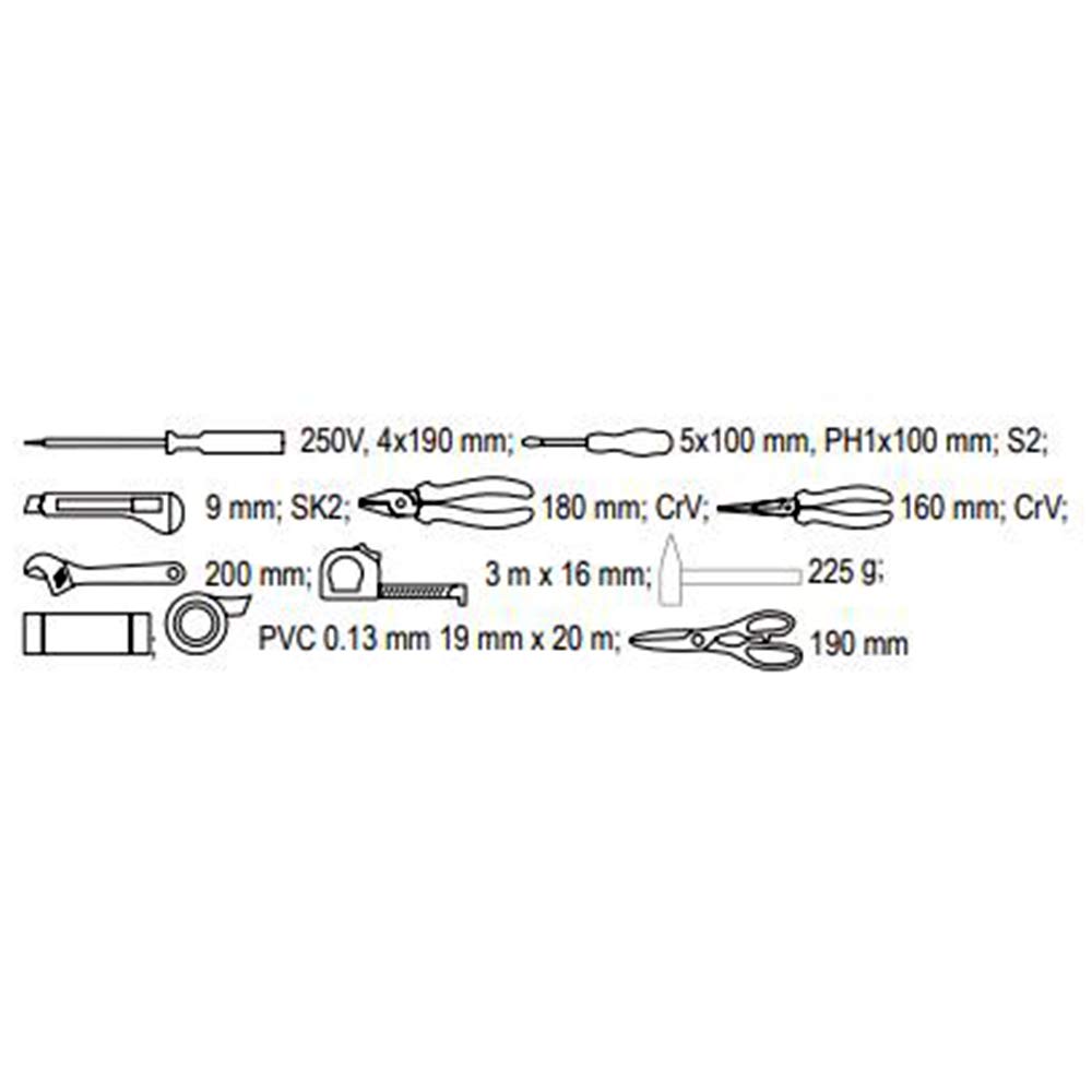 YATO Professional Electrician Tool Set, 68-Piece Kit - Model YT-39004